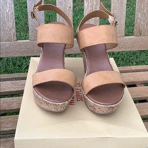 Tan Cork Wedges